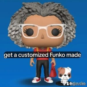 Funko Custom Figure with Gray Hair and Red Outfit